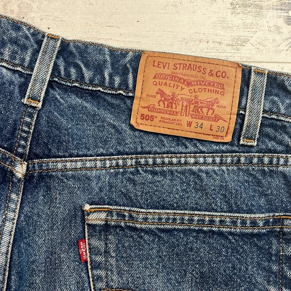 Levi’s Men’s 505 Regular Fit Straight Leg Blue Jeans Size 34x30